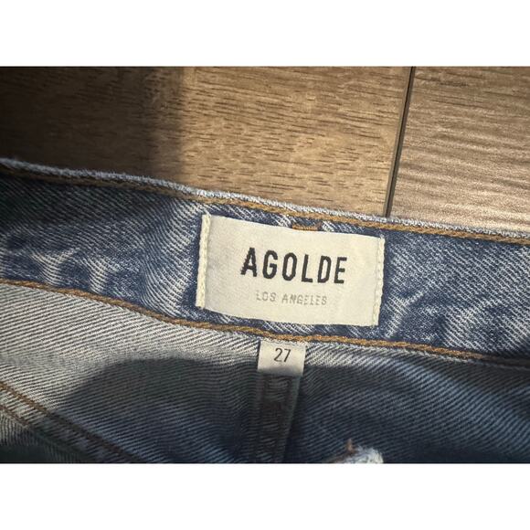 Agolde 90s Pinch‎ Waist in Lineup Distressed Ripped Button Fly Jeans Size 27 - Picture 8 of 10